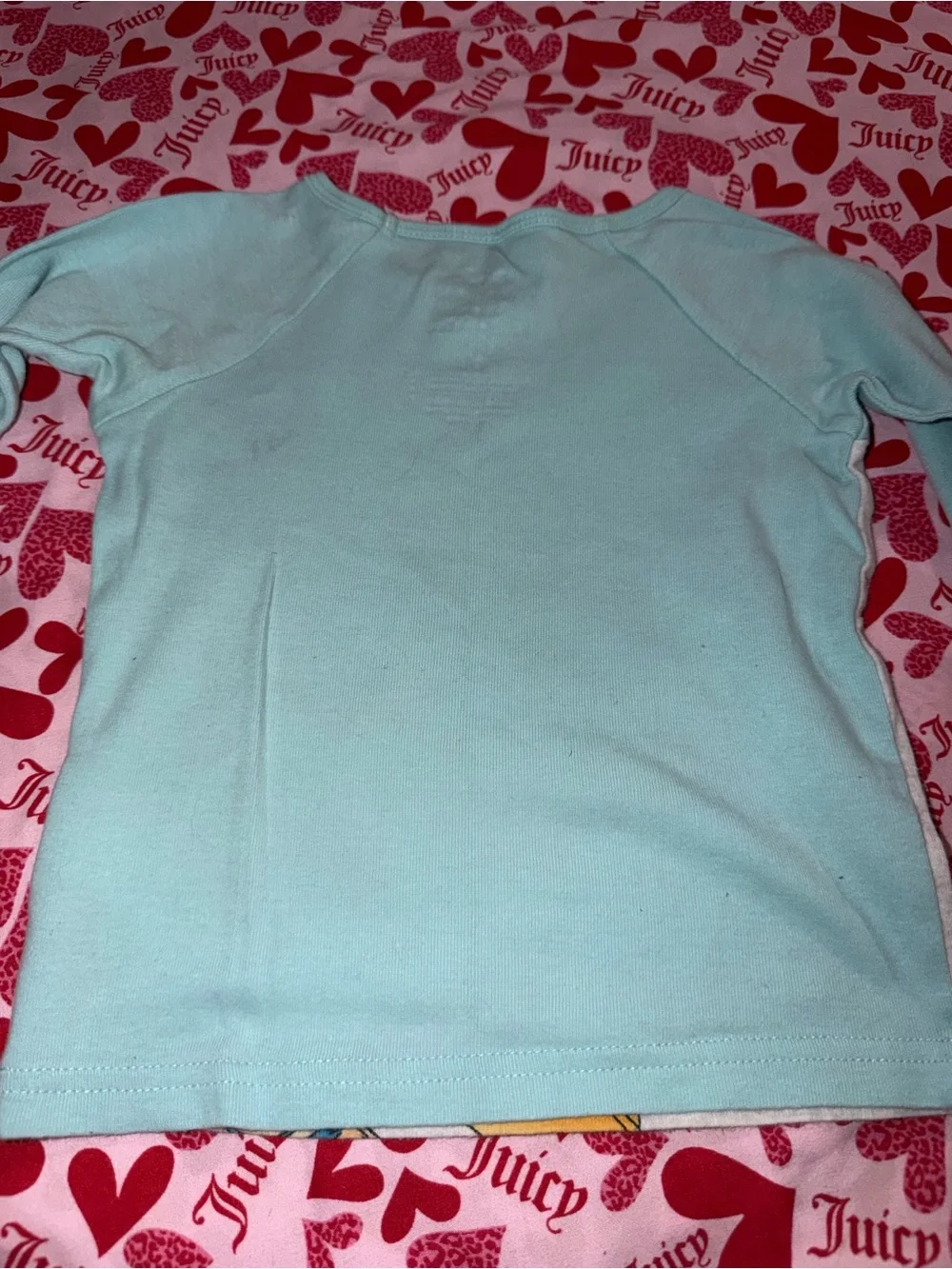 'Be Cute Be Kind' Light Blue Raglan Kids Pajama Top